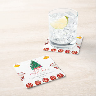 Christmas Holiday Square Paper Coaster