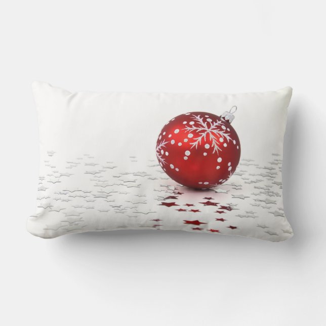 Christmas Holiday Stars Lumbar Pillow (Front)