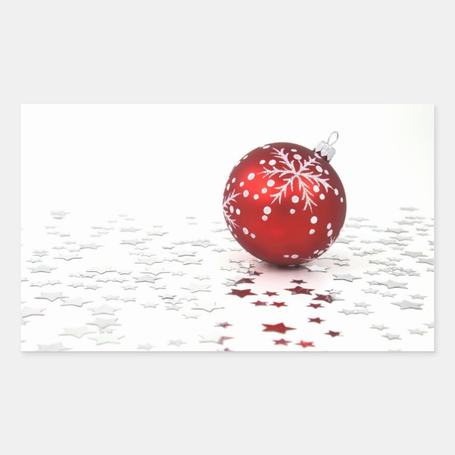 Christmas Holiday Stars Rectangular Sticker (Front)