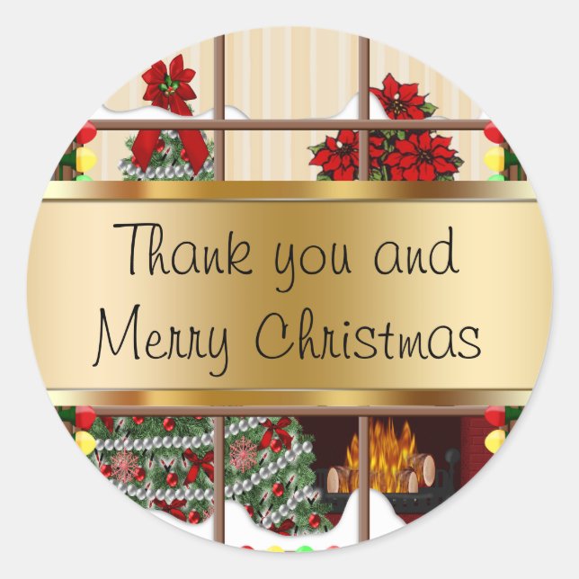 Christmas Holiday Stickers Thanks (Front)