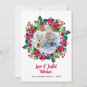 Christmas Holiday Stocking Floral Wreath Photo