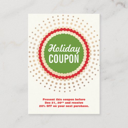 Christmas  Holiday Store Coupon Promotional