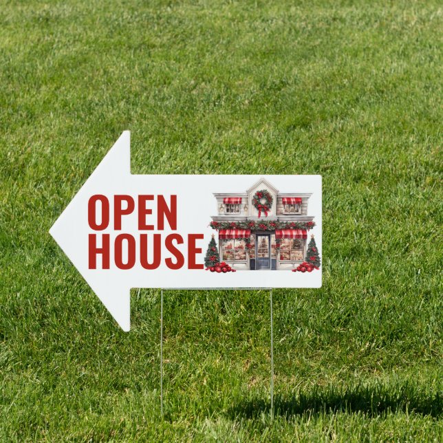  CHRISTMAS HOLIDAY STORE FRONT OPEN HOUSE  SIGN (Insitu)