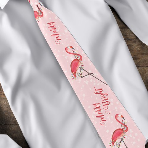 Christmas Holiday String Lights Merry and Bright  Neck Tie
