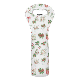 Christmas Holiday swags & Flowers Wine Bag