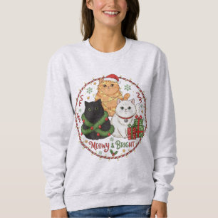 Christmas Holiday Sweatshirt For Cat Lovers