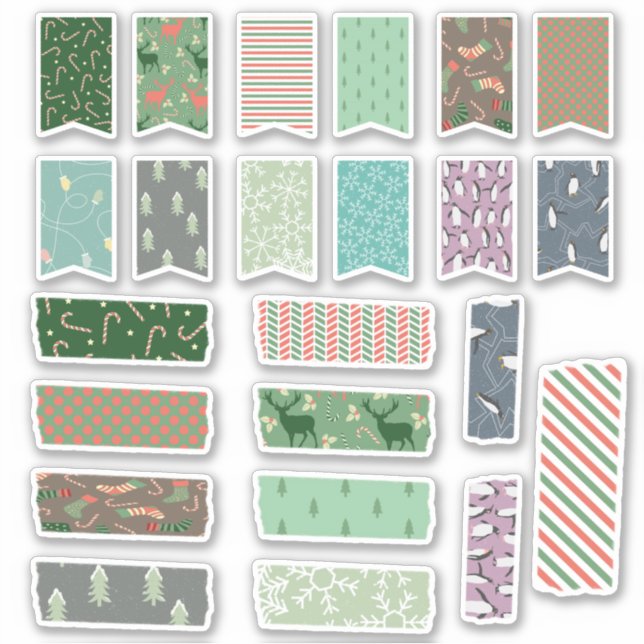 Christmas Holiday Tape And Ribbon Craft Set Sticker (Front)