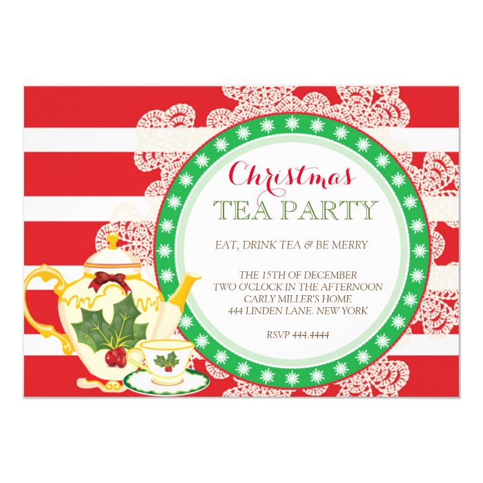 christmas holiday tea party invitation zazzle christmas holiday tea party invitation zazzle