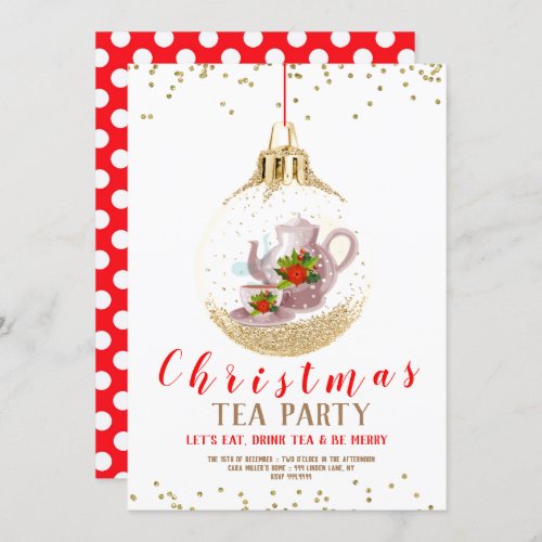 Christmas Holiday Tea Party Invitation
