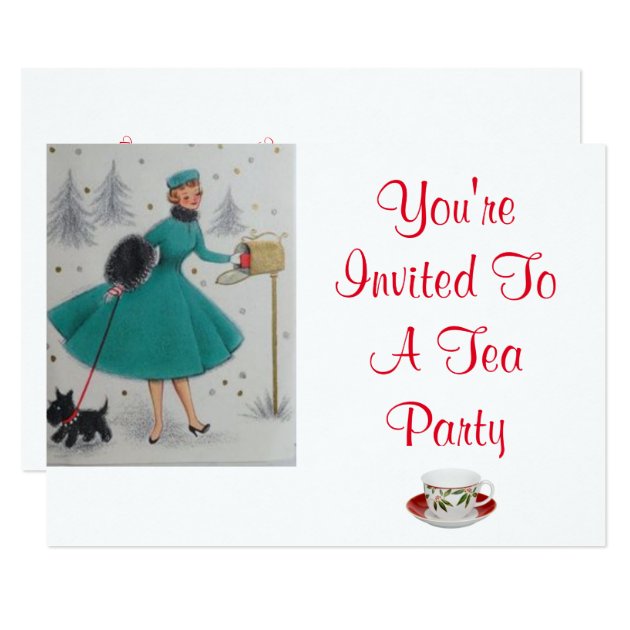 Christmas Holiday Tea Party Invitation