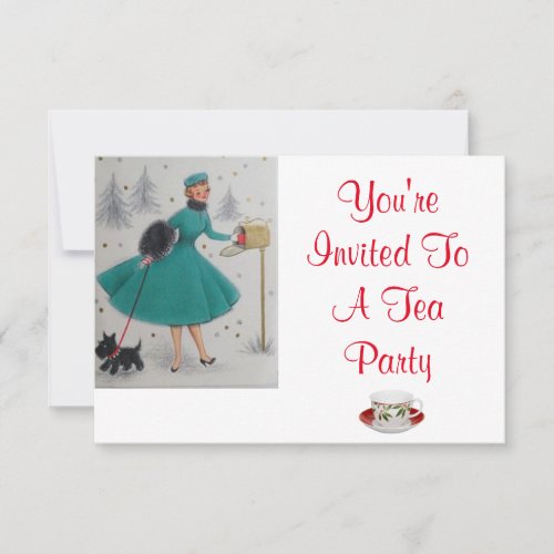 Christmas Holiday Tea Party Invitation