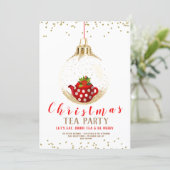 Christmas Holiday Tea Party Invitation (Standing Front)