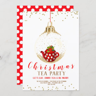 Christmas Holiday Tea Party Invitation