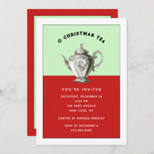 Christmas Holiday Tea Party Invitations