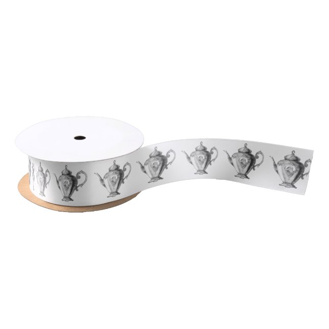 Christmas Holiday Tea Party Satin Ribbon (Spool)