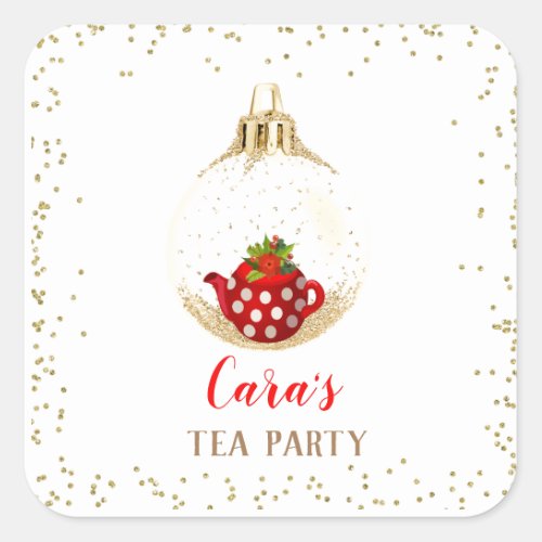 Christmas Holiday Tea Party Stickers