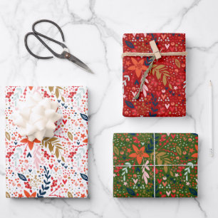 Christmas Holiday Theme Wrapping Paper Sheets