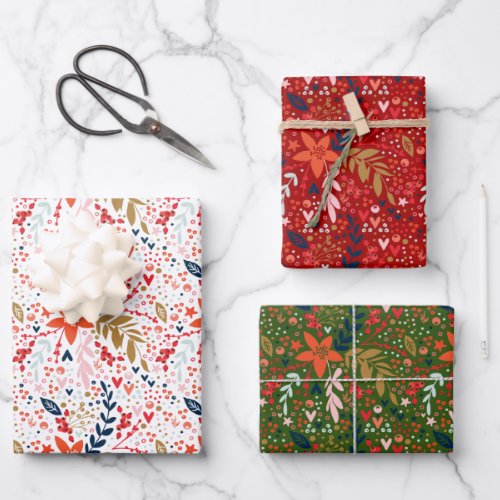 Christmas Holiday Theme Wrapping Paper Sheets
