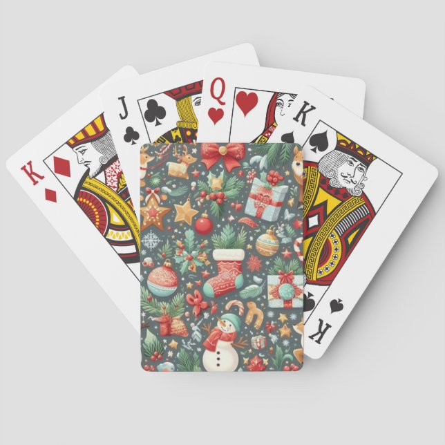 Christmas holiday themed playing cards game (Back)