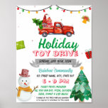 Christmas Holiday Toy Drive event template Poster<br><div class="desc">Editable Christmas Holiday Toy Drive event template</div>