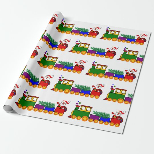 Train Christmas Wrapping Paper 