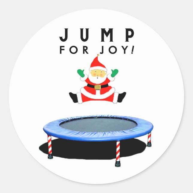 Christmas Holiday Trampoline Gymnastics Classic Round Sticker (Front)