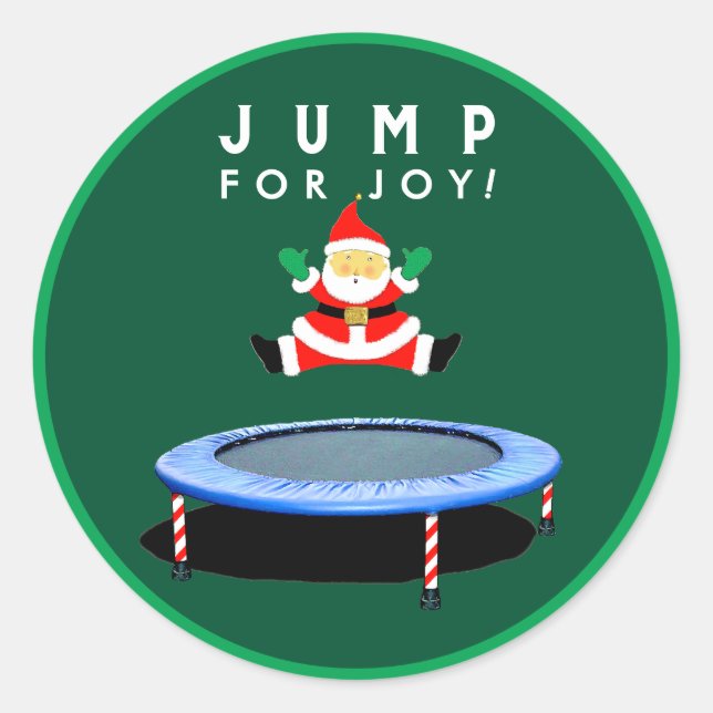 Christmas Holiday Trampoline Gymnastics Classic Round Sticker (Front)