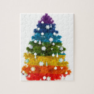 christmas holiday tree colors happy joy jigsaw puzzle