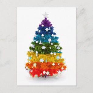 christmas holiday tree colors happy joy postcard