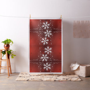 Christmas Holiday Tree Stars Snowflakes Fabric