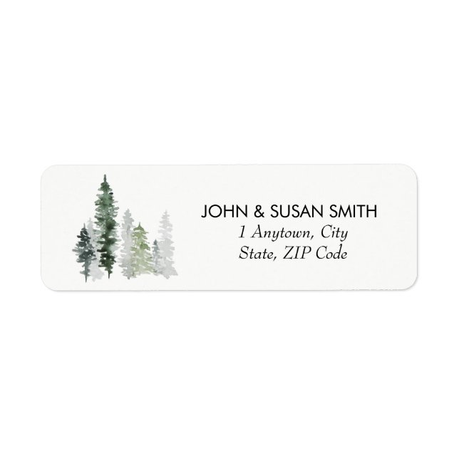 Christmas holiday trees return address labels (Front)