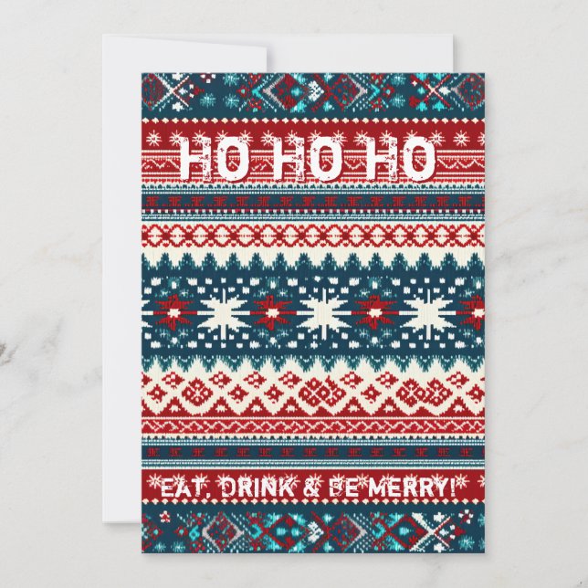 Christmas Holiday Ugly Sweater Party Card (Front)