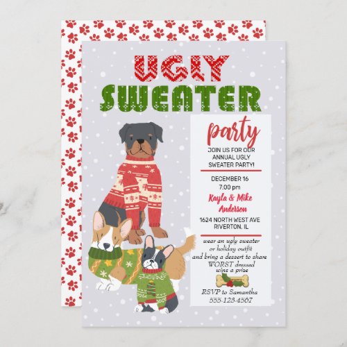 Christmas Holiday Ugly Sweater Party Invitation