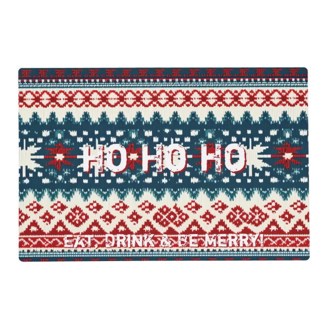 Christmas Holiday Ugly Sweater Party Placemat (Front)