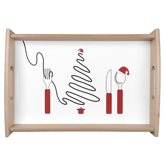 Christmas Holiday Utensils Christmas Party Serving Tray (Front)