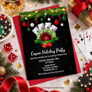 Christmas Holiday Vegas Casino Party Invitation