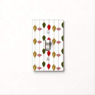 Christmas Holiday Vintage Modern Glam Ornaments Light Switch Cover