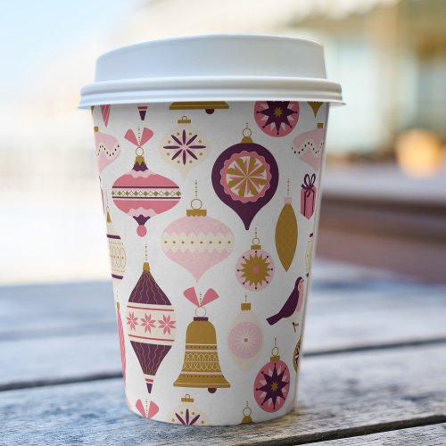 Christmas Holiday Vintage Retro Decorations Bauble Paper Cups