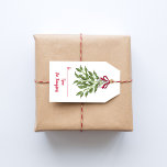 Christmas Holiday Watercolor Merry Mistletoe Cute Gift Tags<br><div class="desc">Merry Mistletoe with white berries tied up in a red ribbon nestled atop a doorway awaiting those to stand underneath. A lovely and simple design that depicts a simple and classic Christmas tag. this design features Christmas holiday watercolor red modern, elegant cute simple merry holly, merry mistletoe white holly berries,...</div>