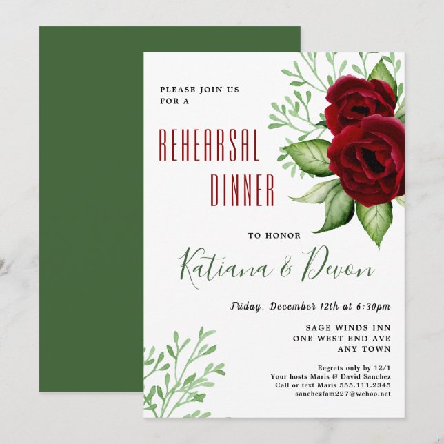 Christmas Holiday Wedding Bridal Shower Invitation (Front/Back)