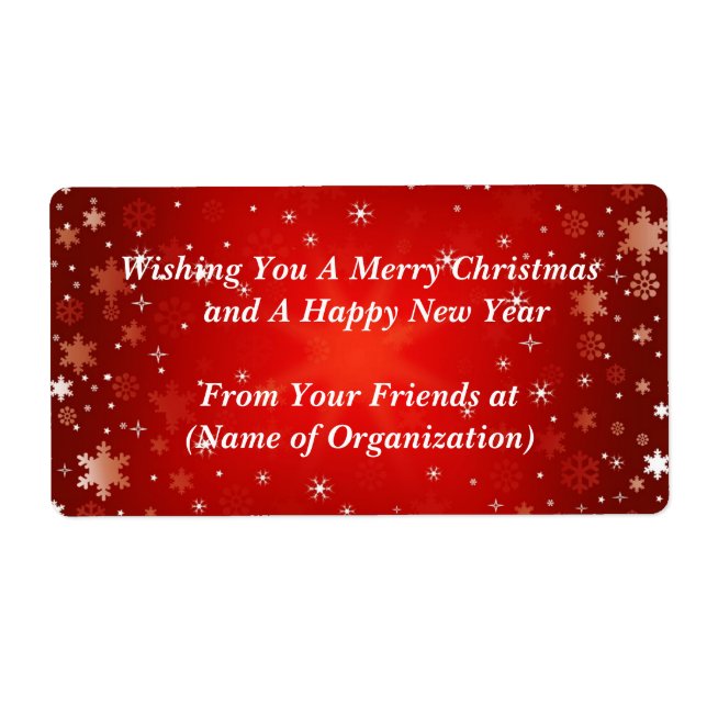 Christmas, Holiday, Wedding Custom Label (Front)