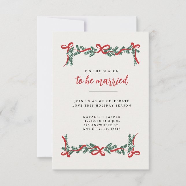 Christmas Holiday Wedding  Invitation (Front)