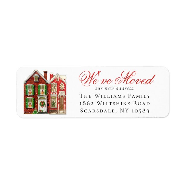 Christmas Holiday We've Moved | New Home Label (Front)
