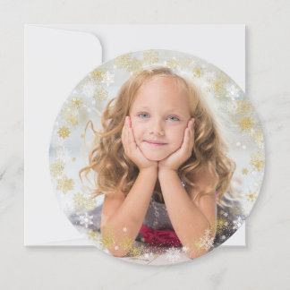 Christmas Holiday - White & Gold Snowflake Frame