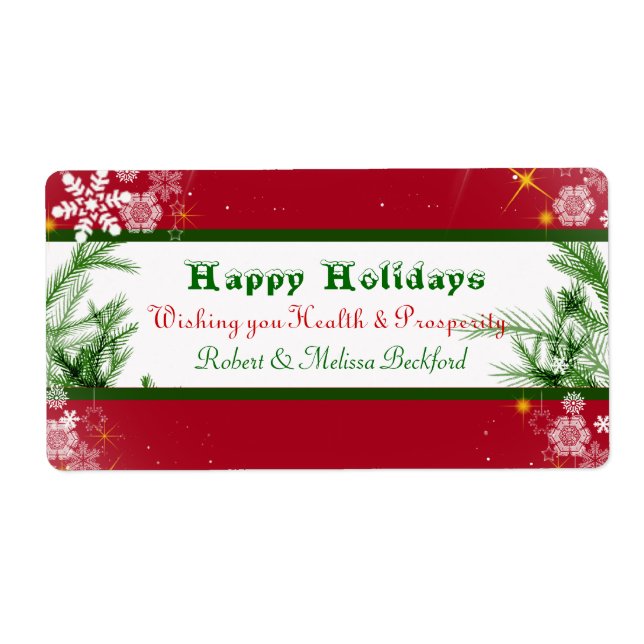 Christmas, Holiday,Wine Label (Front)