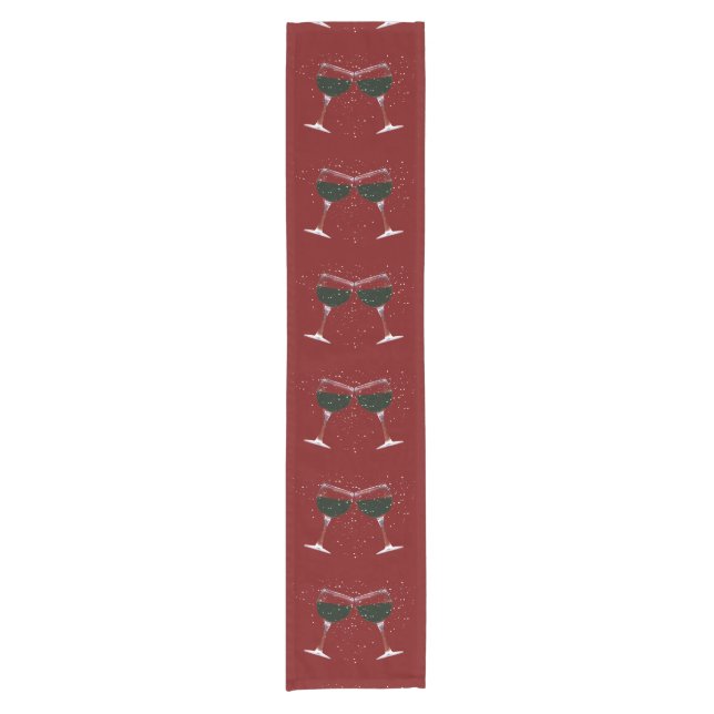 Christmas Holiday Wine Table Runner (Front)