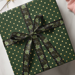 Christmas Holiday Winter Botanical Greenery Satin Ribbon