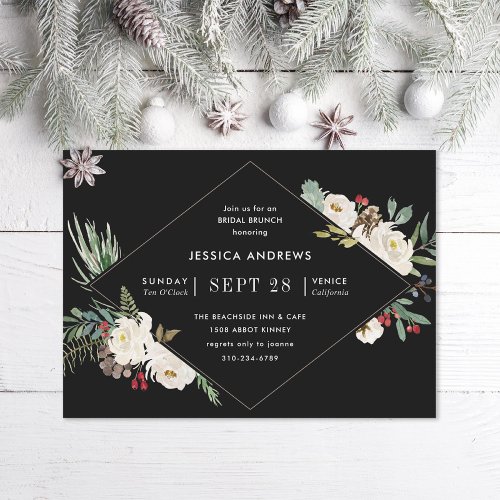 Christmas Holiday Winter Bridal Shower Invitation