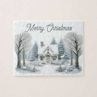 Christmas Holiday Winter Cottage Jigsaw Puzzle