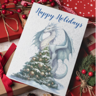 Christmas Holiday Winter Dragon Snow Card